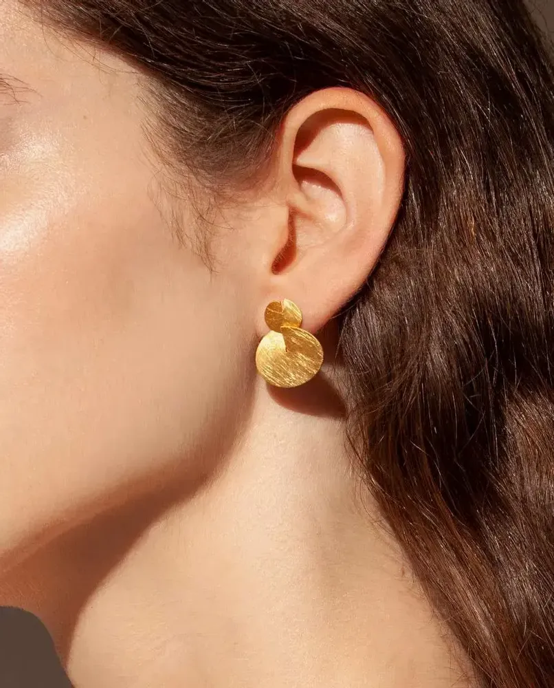 Bijoux - BOUCLES D'OREILLES DOUBLES DORÉES TAGLIO - JOIDART