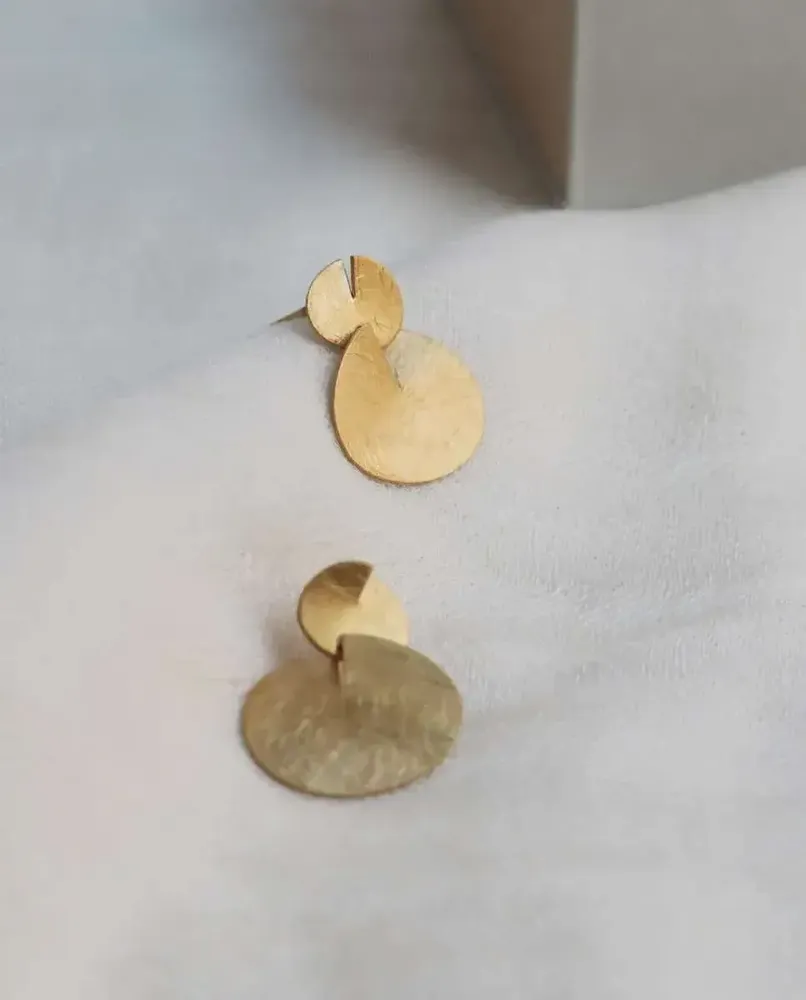Bijoux - BOUCLES D'OREILLES DOUBLES DORÉES TAGLIO - JOIDART