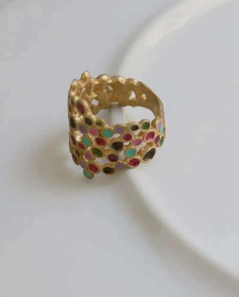 Jewelry - GOLDEN RING CANDY COLOURS - JOIDART
