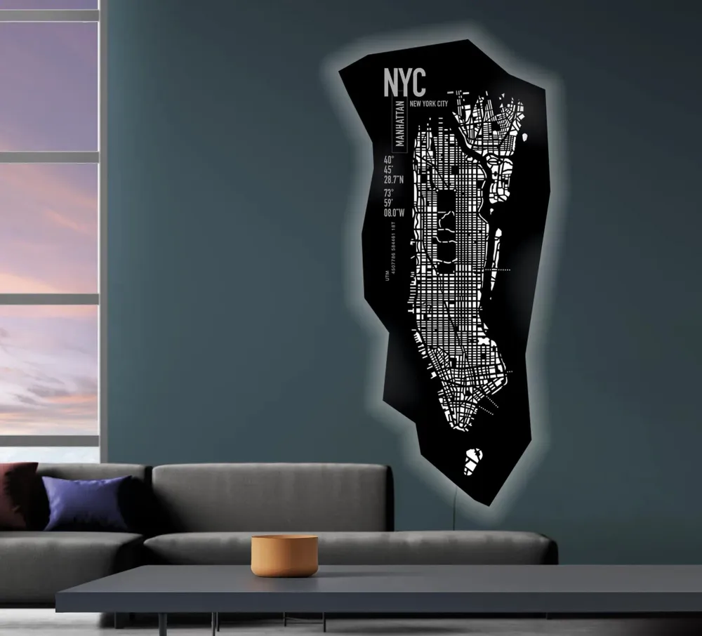 Wall lamps - New York Wall Lamp in Leather, Backlit with LED Customizable - FRANK&FRANK