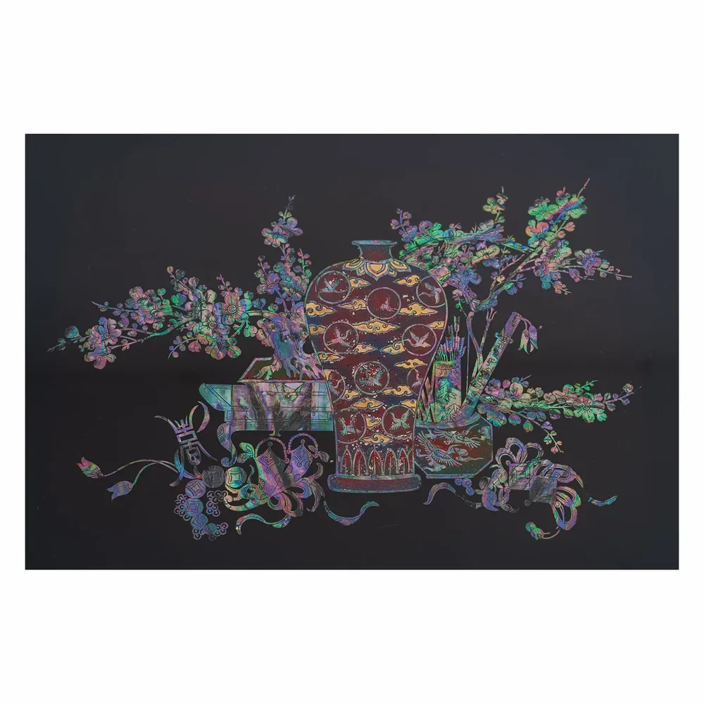 Chests of drawers - Mother-of-Pearl Cabinet with Drawer – Korean Floral & Still Life Motif - FEBRUARY MOUNTAIN