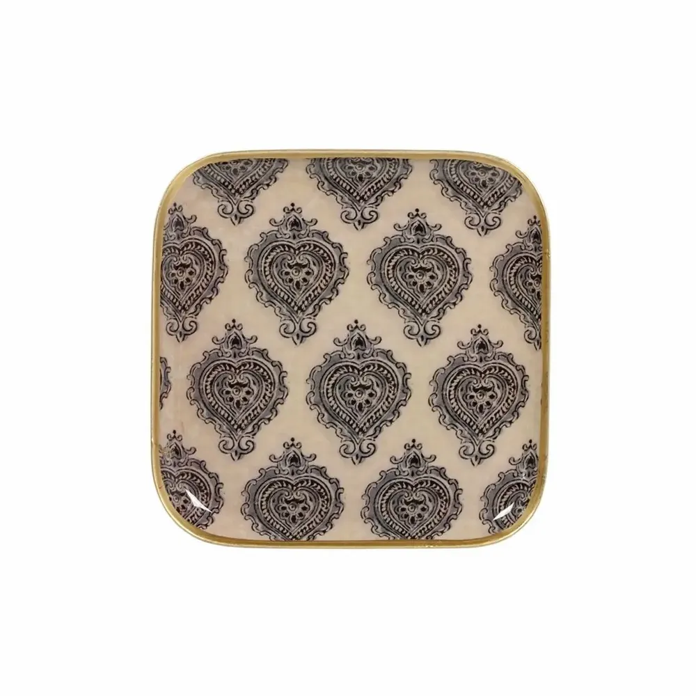 Trays - Enamel trays with handpainted gold trim, Arles ex-voto pattern - MAISON LILO