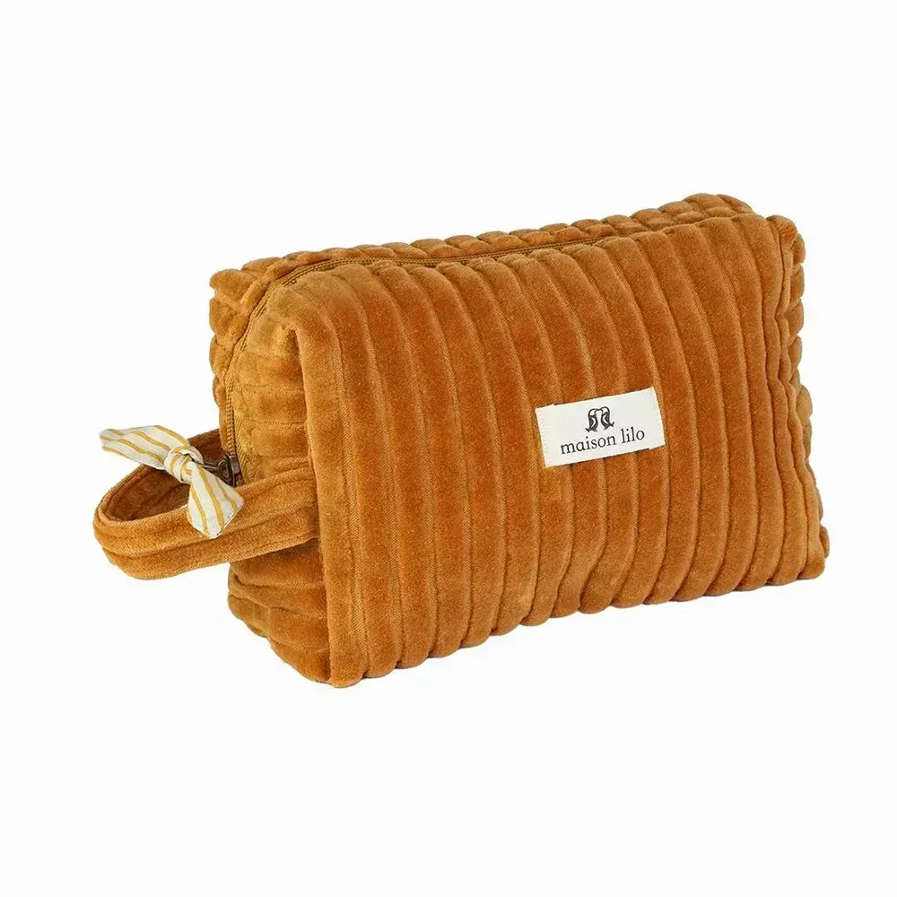 Linens - Corduroy pouches with blockprint lining - MAISON LILO
