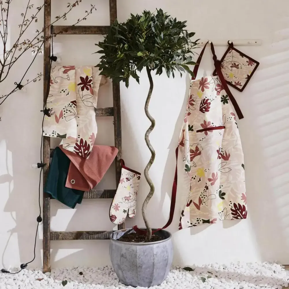 Kitchen utensils - Curl Eyelet Hand Towel Bois de rose 50 X 50 - MAISON VIVARAISE - SDE VIVARAISE WINKLER