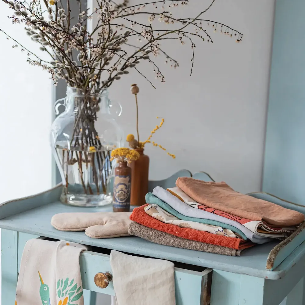Kitchen utensils - Curl Eyelet Hand Towel Terracotta 50 X 50 - MAISON VIVARAISE - SDE VIVARAISE WINKLER