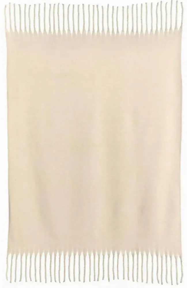 Throw blankets - Isabel Recycled Plain Throw Neige 130 X 160 - MAISON VIVARAISE - SDE VIVARAISE WINKLER