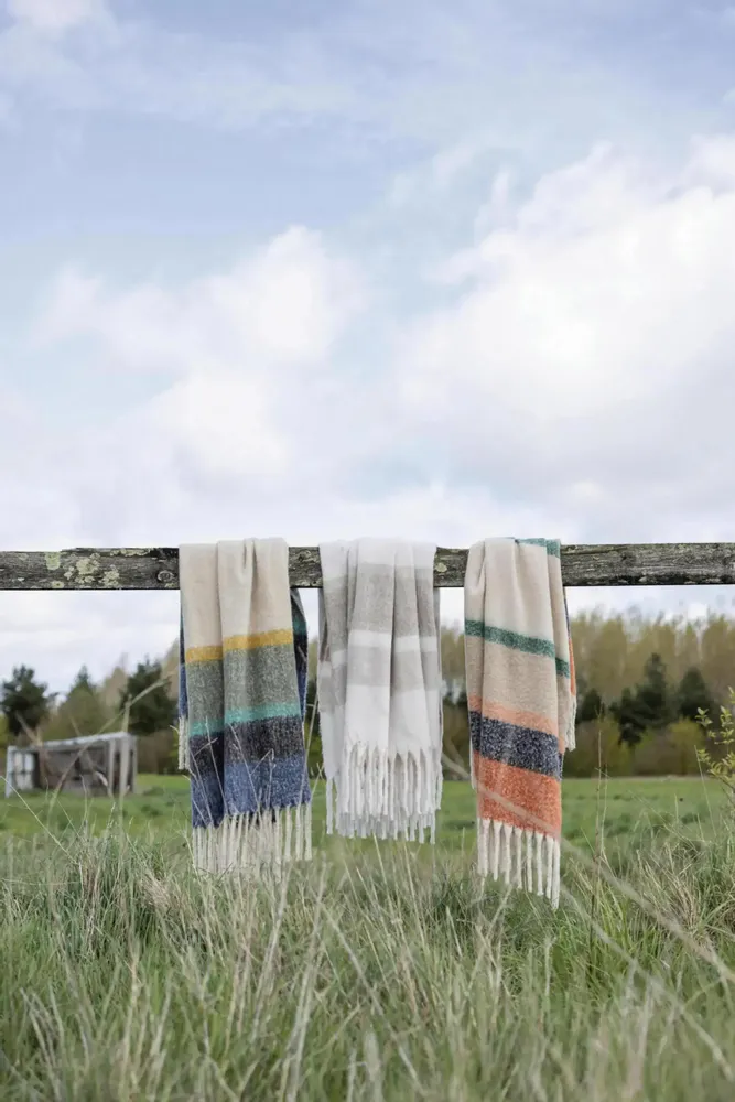 Throw blankets - Recycled Striped Throw Isabel Naturel 130 X 160 - MAISON VIVARAISE - SDE VIVARAISE WINKLER