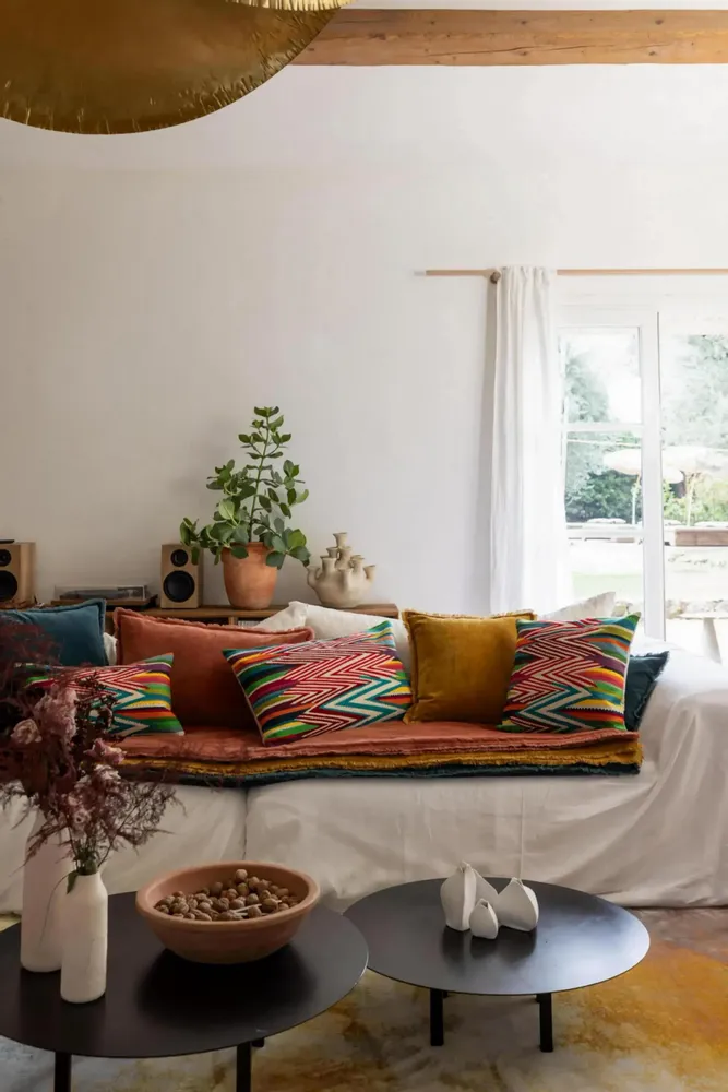 Throw blankets - Plain Fara Throw Safran 135 X 200 - MAISON VIVARAISE - SDE VIVARAISE WINKLER