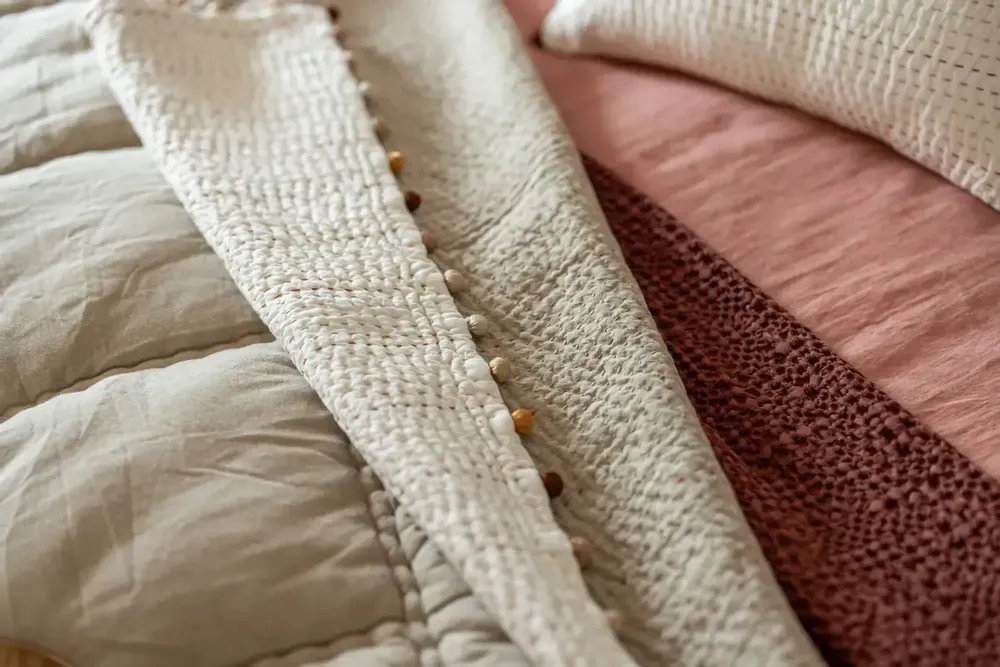 Throw blankets - Plain Plaid Gastounet Sienne 140 X 200 - MAISON VIVARAISE - SDE VIVARAISE WINKLER