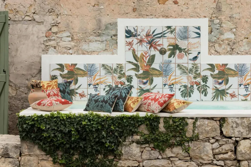 Cushions - Embroidered Cushion Raki Carbone 45 X 45 - MAISON VIVARAISE - SDE VIVARAISE WINKLER