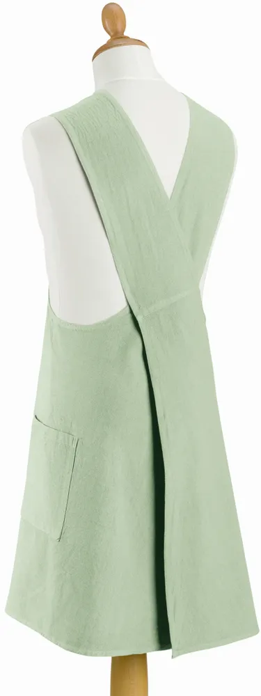 Aprons - Recycled Japanese Kitchen Apron Haru Céladon 78 X 100 - MAISON VIVARAISE - SDE VIVARAISE WINKLER