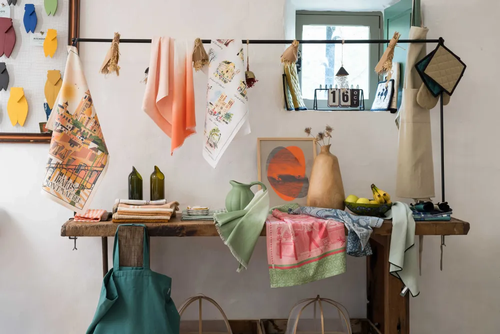 Dish towels - Isae Recycled Dish Towel Céladon 50 X 70 - MAISON VIVARAISE - SDE VIVARAISE WINKLER