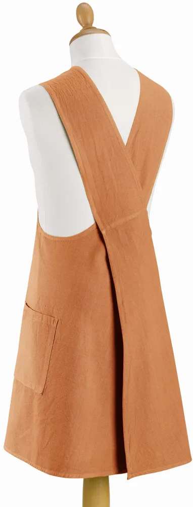 Aprons - Haru Recycled Japanese Kitchen Apron Caramel 78 X 100 - MAISON VIVARAISE - SDE VIVARAISE WINKLER