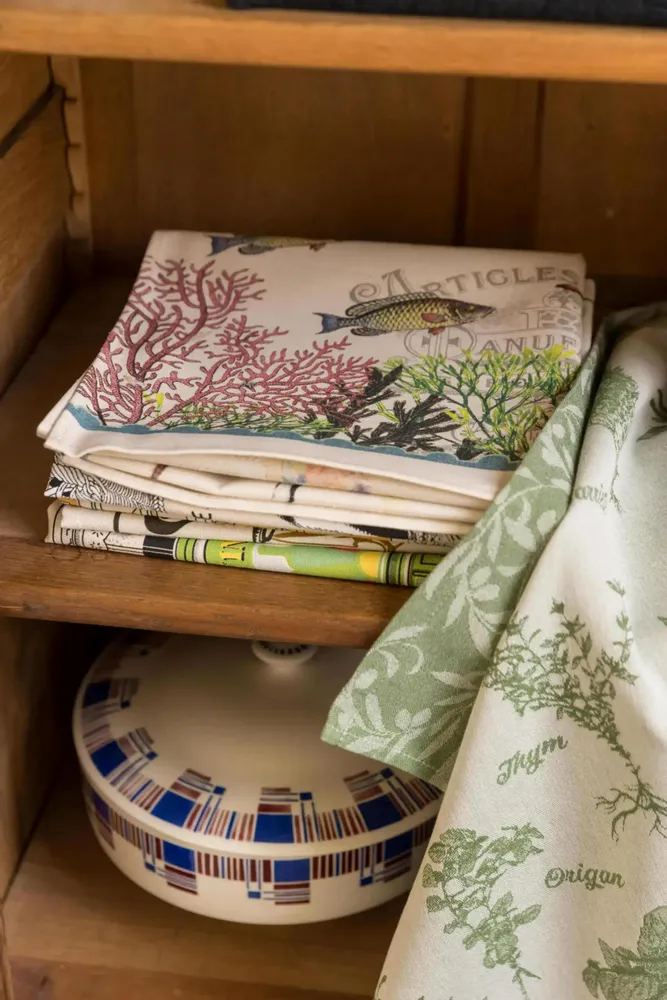 Dish towels - Sentier côtier Tea Towel Écru 48 X 72 - MAISON VIVARAISE - SDE VIVARAISE WINKLER