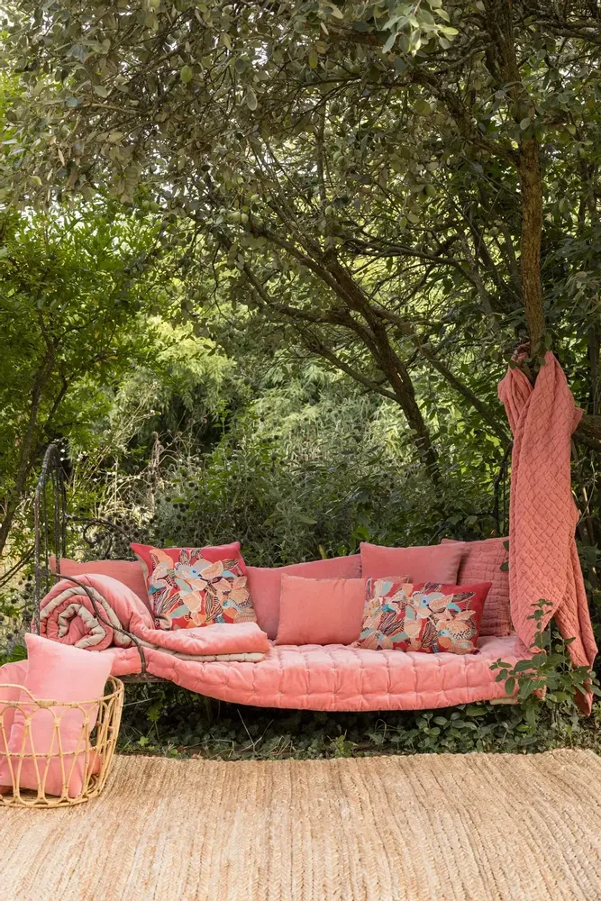 Cushions - Embroidered Cushion Dori Papaye 45 X 45 - MAISON VIVARAISE - SDE VIVARAISE WINKLER