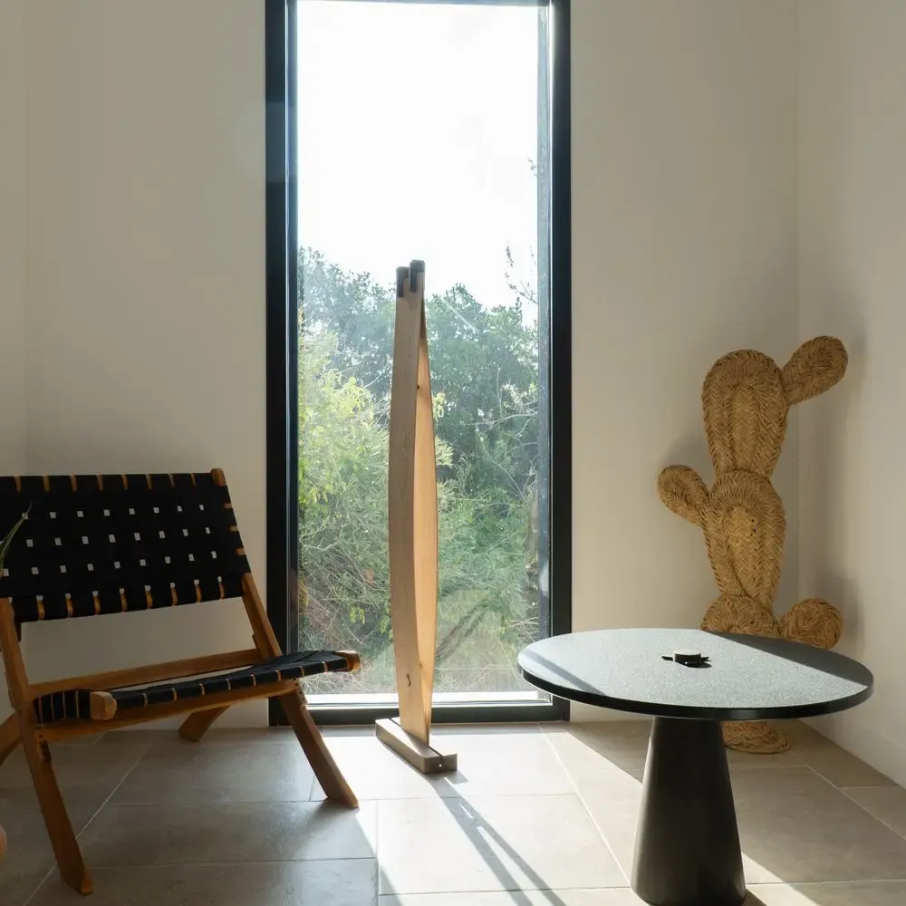 Tables basses - Table basse plateau pierre noire, pied noir - Ikone - Diamètre 60cm - C'EST BIEN FAIT