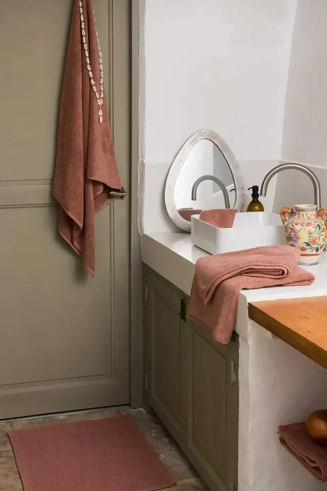 Other bath linens - Etia Bath Mat Terracotta 54 X 110 - MAISON VIVARAISE - SDE VIVARAISE WINKLER