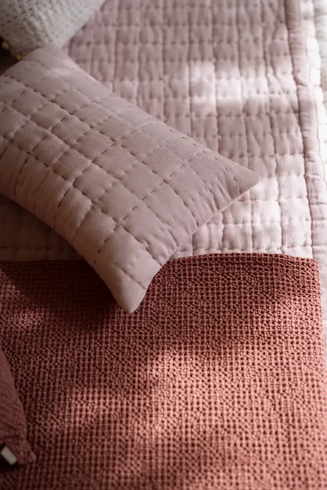 Bed linens - Recycled Throw Maia Terracotta 240 X 260 - MAISON VIVARAISE - SDE VIVARAISE WINKLER
