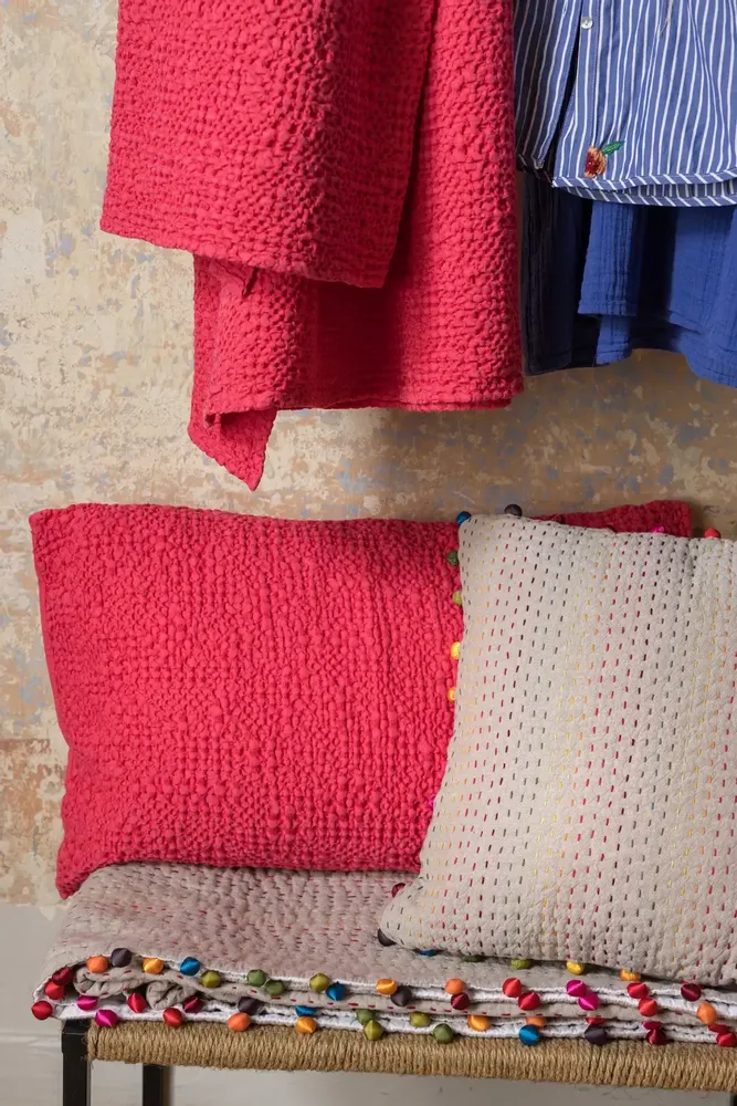 Cushions - Tana Cushion Framboise 40 X 65 - MAISON VIVARAISE - SDE VIVARAISE WINKLER