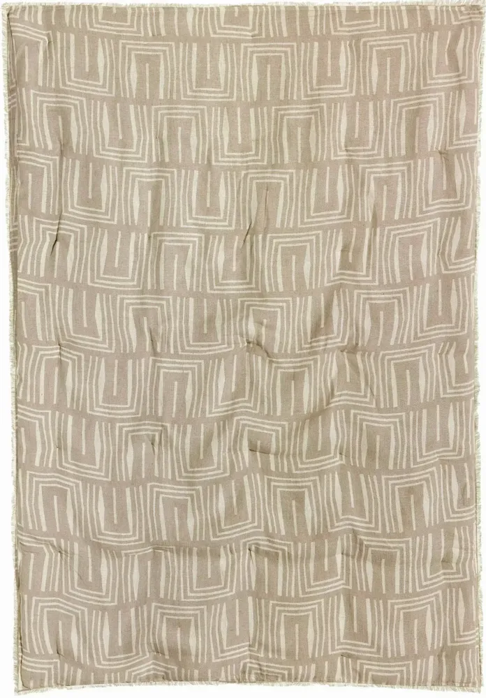 Throw blankets - Tina Printed Throw Blanket Naturel 135 X 200 - MAISON VIVARAISE - SDE VIVARAISE WINKLER
