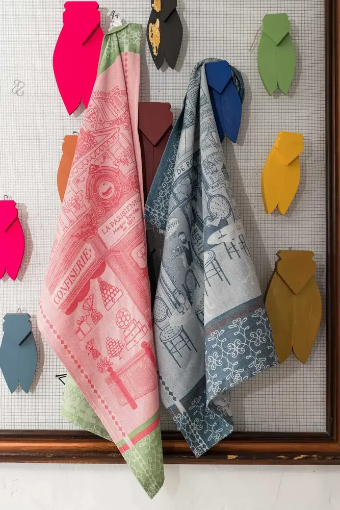 Torchons - Torchon jacquard Bistrot Bleu 50 x 70 - MAISON VIVARAISE - SDE VIVARAISE WINKLER