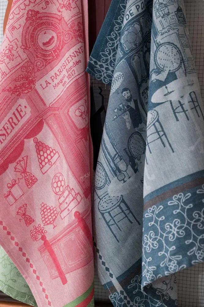 Torchons - Torchon jacquard Bistrot Bleu 50 x 70 - MAISON VIVARAISE - SDE VIVARAISE WINKLER