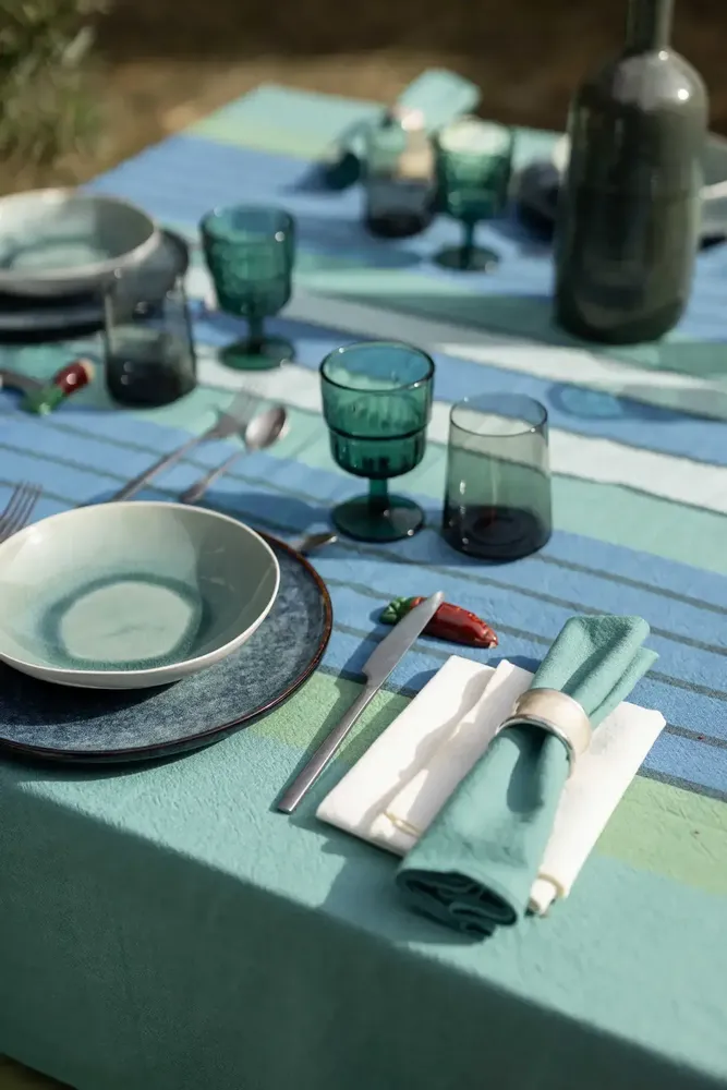 Napkins - Yuna Recycled Table Napkin Paon 50 X 50 - MAISON VIVARAISE - SDE VIVARAISE WINKLER