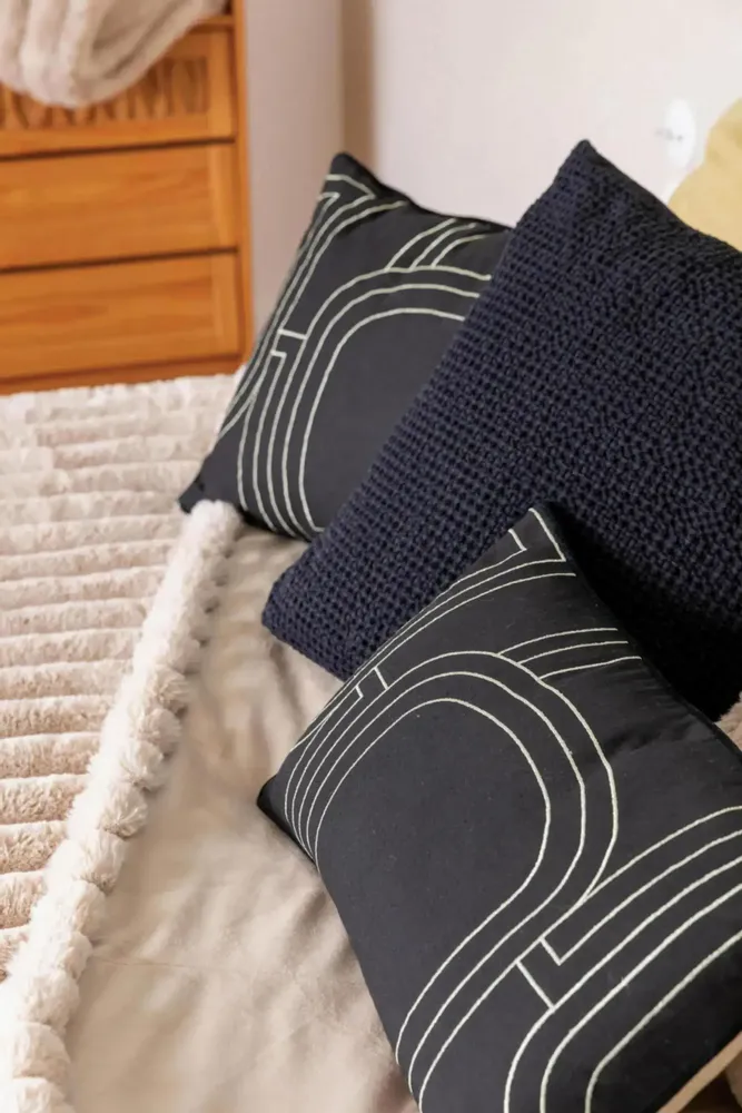 Cushions - Recycled Cushion Maia Caviar 45 X 45 - MAISON VIVARAISE - SDE VIVARAISE WINKLER
