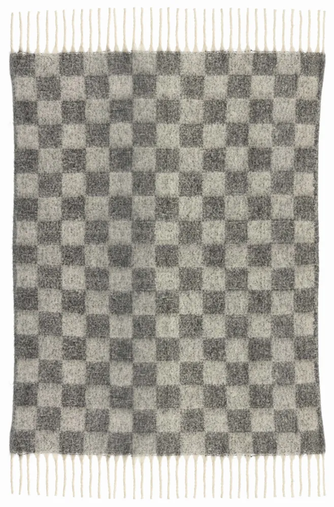 Throw blankets - Recycled Checkered Throw Isabel Ardoise 130 X 160 - MAISON VIVARAISE - SDE VIVARAISE WINKLER