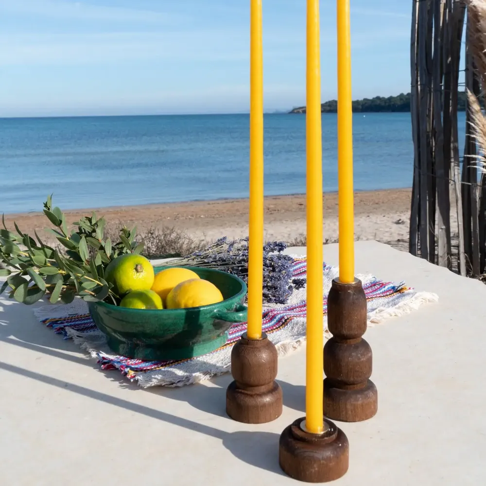 Objets de décoration - Bougeoir bois & laiton - MAISON PECHAVY