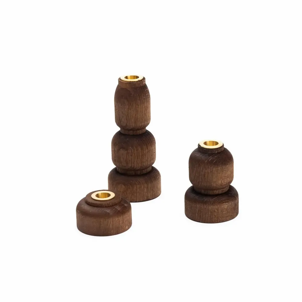 Objets de décoration - Bougeoir bois & laiton - MAISON PECHAVY
