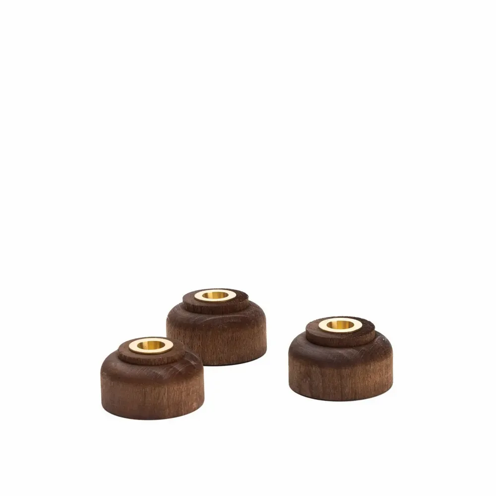 Objets de décoration - Bougeoir bois & laiton - MAISON PECHAVY