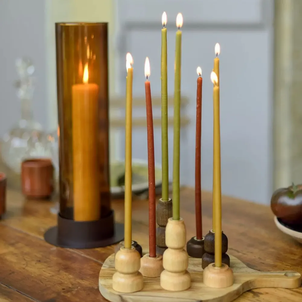 Objets de décoration - Bougeoir bois & laiton - MAISON PECHAVY