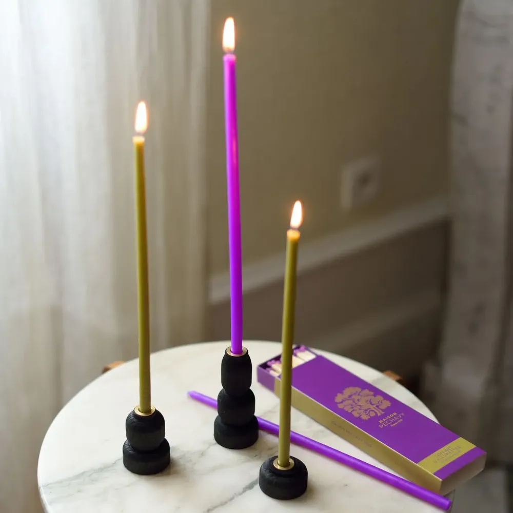 Objets de décoration - Bougeoir bois & laiton - MAISON PECHAVY