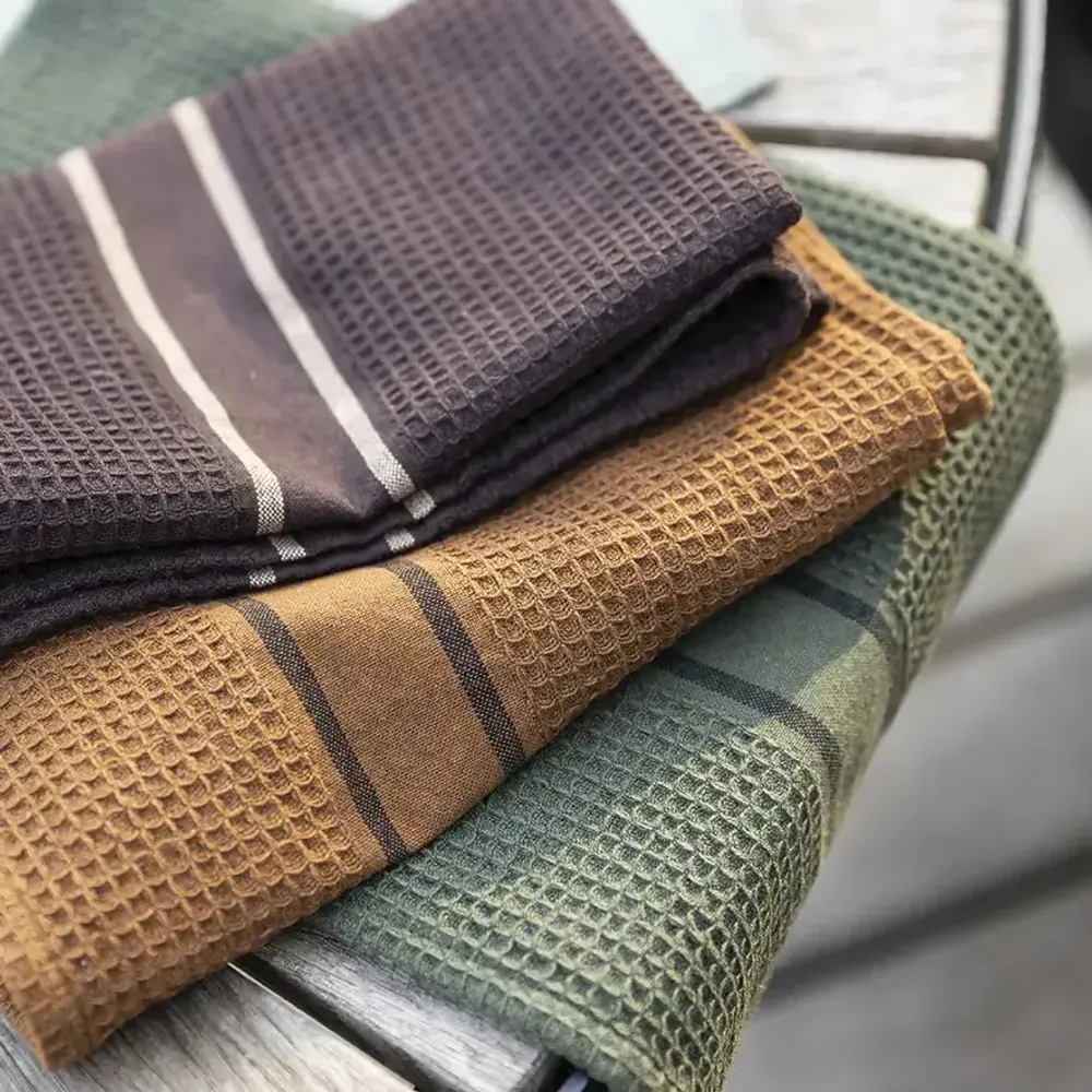 Dish towels - Lars Recycled Dish Towel Olive 50 X 70 - MAISON VIVARAISE - SDE VIVARAISE WINKLER