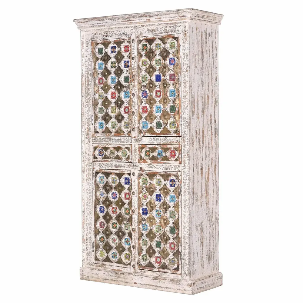 Wardrobe - Mango wood cabinet with ceramic and bronze details - GINER Y COLOMER