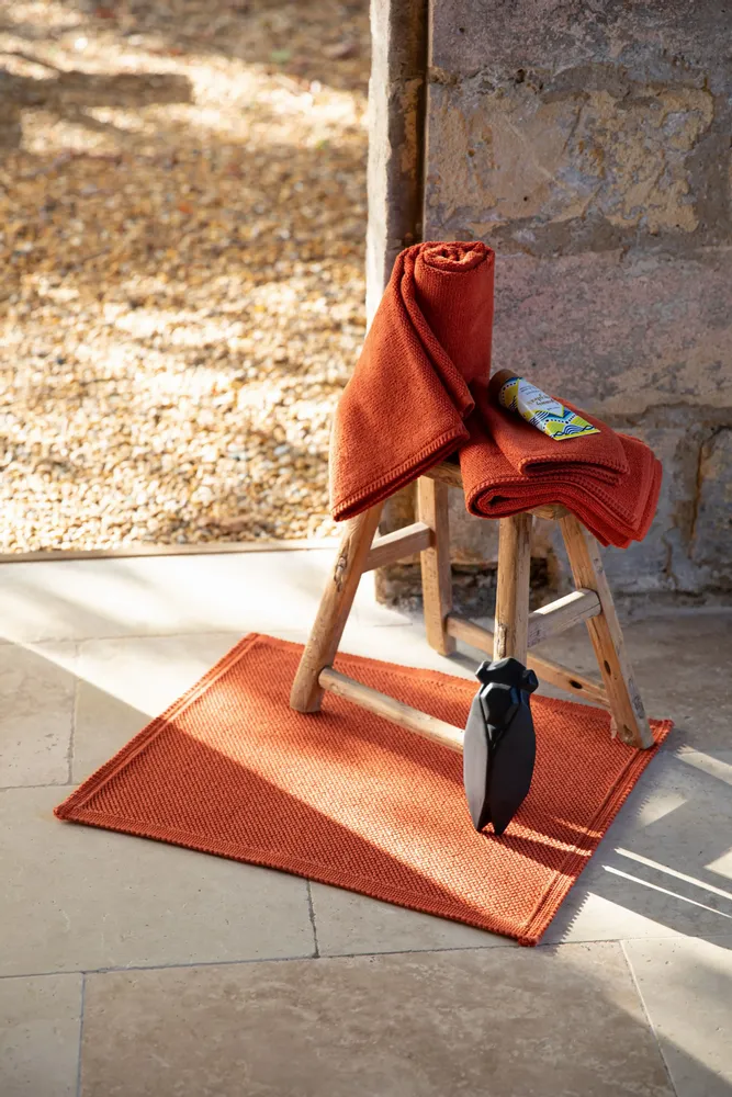 Autres linges de bain - Tapis de bain uni Etia Carbone 54 x 64 - MAISON VIVARAISE - SDE VIVARAISE WINKLER