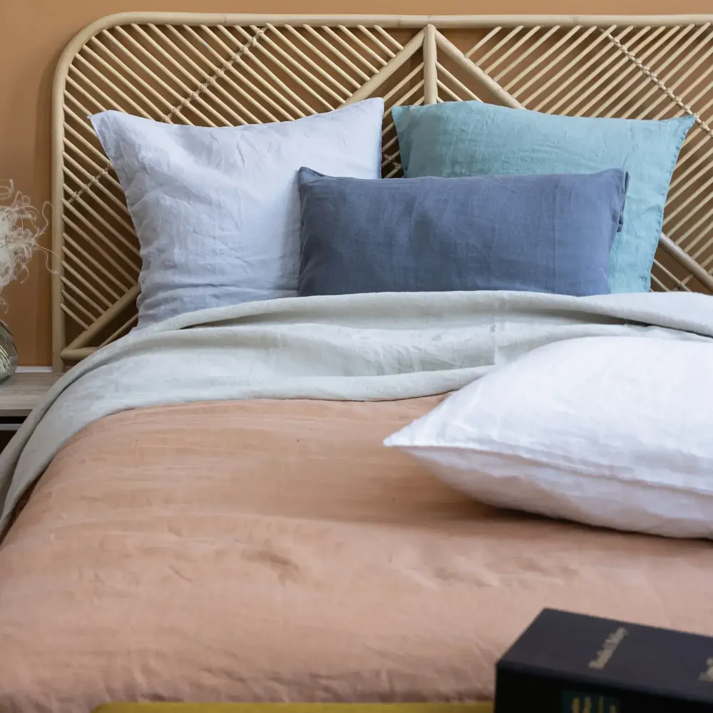 Linge de lit - Taie d'oreiller Kala Sauge 65 x 65 - MAISON VIVARAISE - SDE VIVARAISE WINKLER