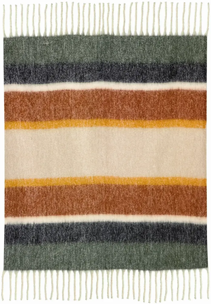 Throw blankets - Recycled Striped Throw Isabel Rouille 130 X 160 - MAISON VIVARAISE - SDE VIVARAISE WINKLER