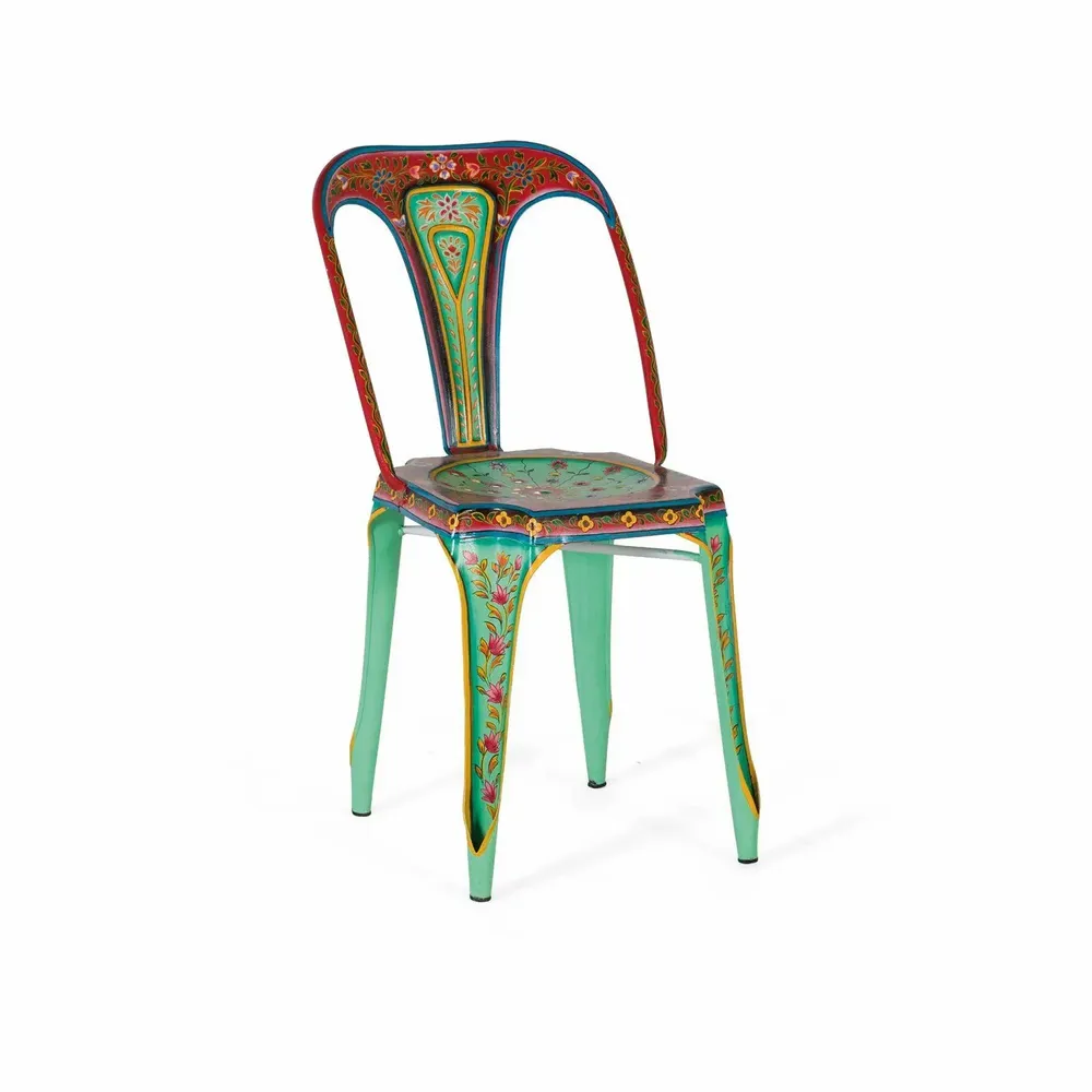 Chaises - Lot de 2 chaises multicolores en métal peint à la main - GINER Y COLOMER