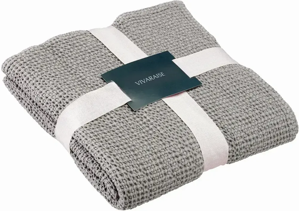 Bed linens - Recycled Throw Maia Navy 240 X 260 - MAISON VIVARAISE - SDE VIVARAISE WINKLER
