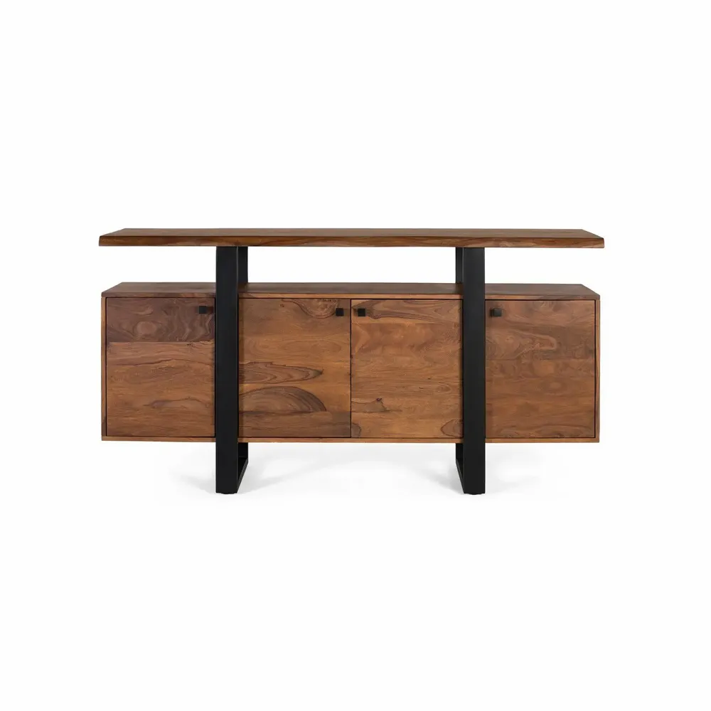 Sideboards - 4-door sideboard in rosewood with metal legs - GINER Y COLOMER