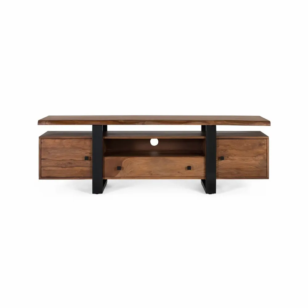 TV stands - Rosewood TV cabinet with metal legs - GINER Y COLOMER