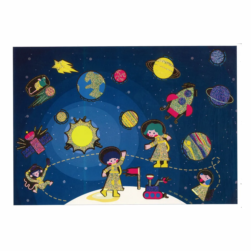 Children's arts and crafts - PAPER STICKERS - SPACE - LOOLIPO