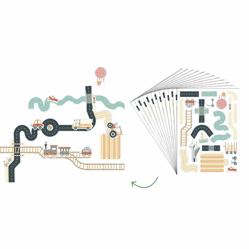 Children's arts and crafts - PAPER STICKERS - TRANSPORT - LOOLIPO