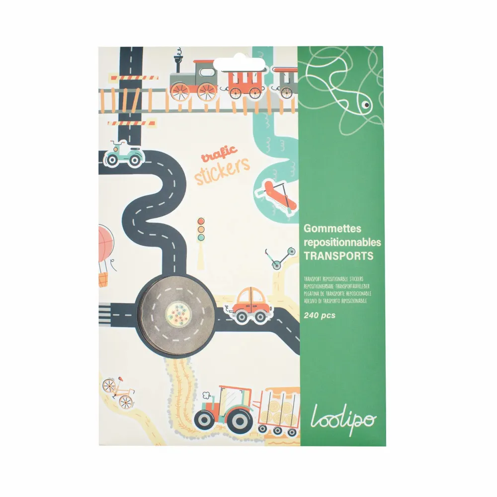 Children's arts and crafts - PAPER STICKERS - TRANSPORT - LOOLIPO