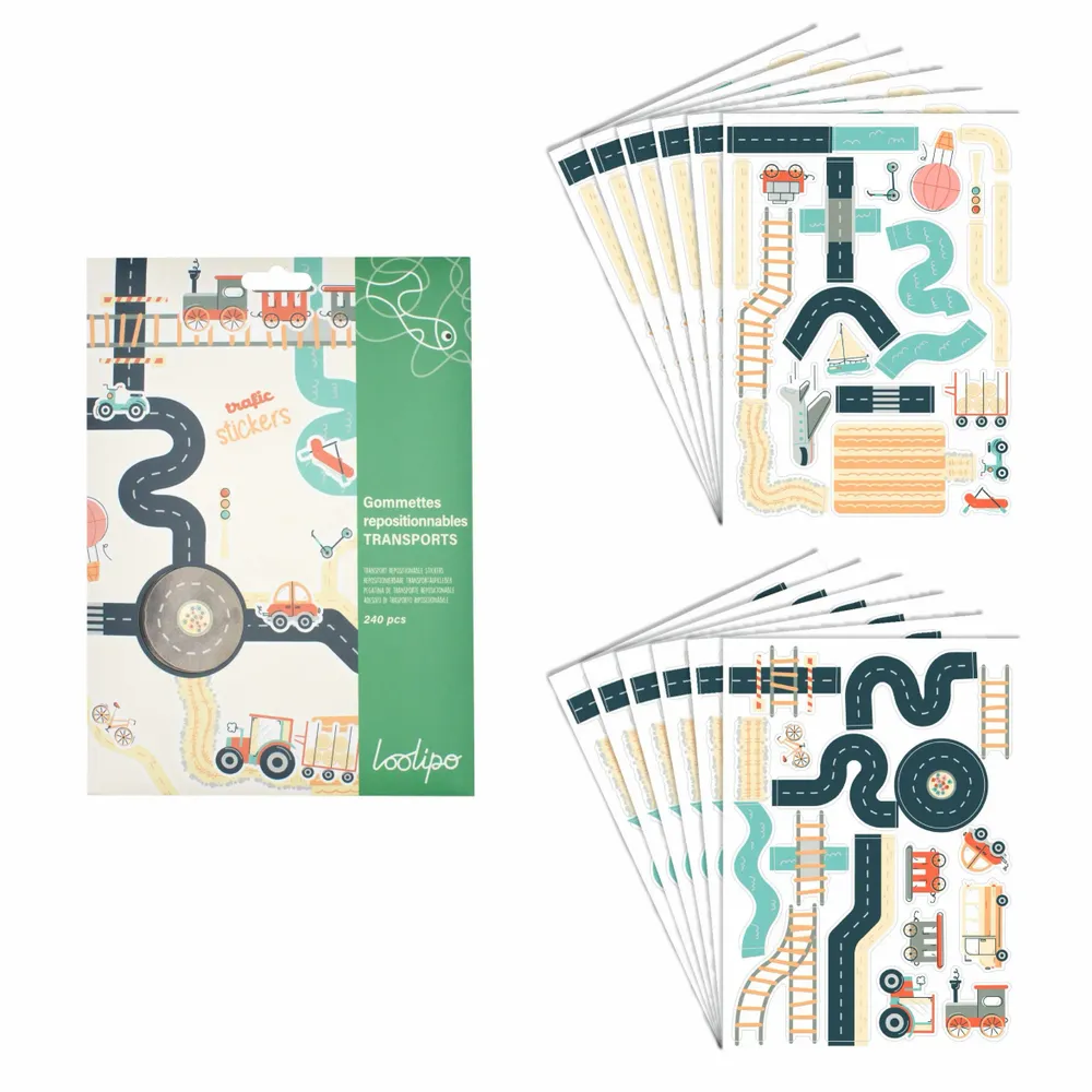 Children's arts and crafts - PAPER STICKERS - TRANSPORT - LOOLIPO