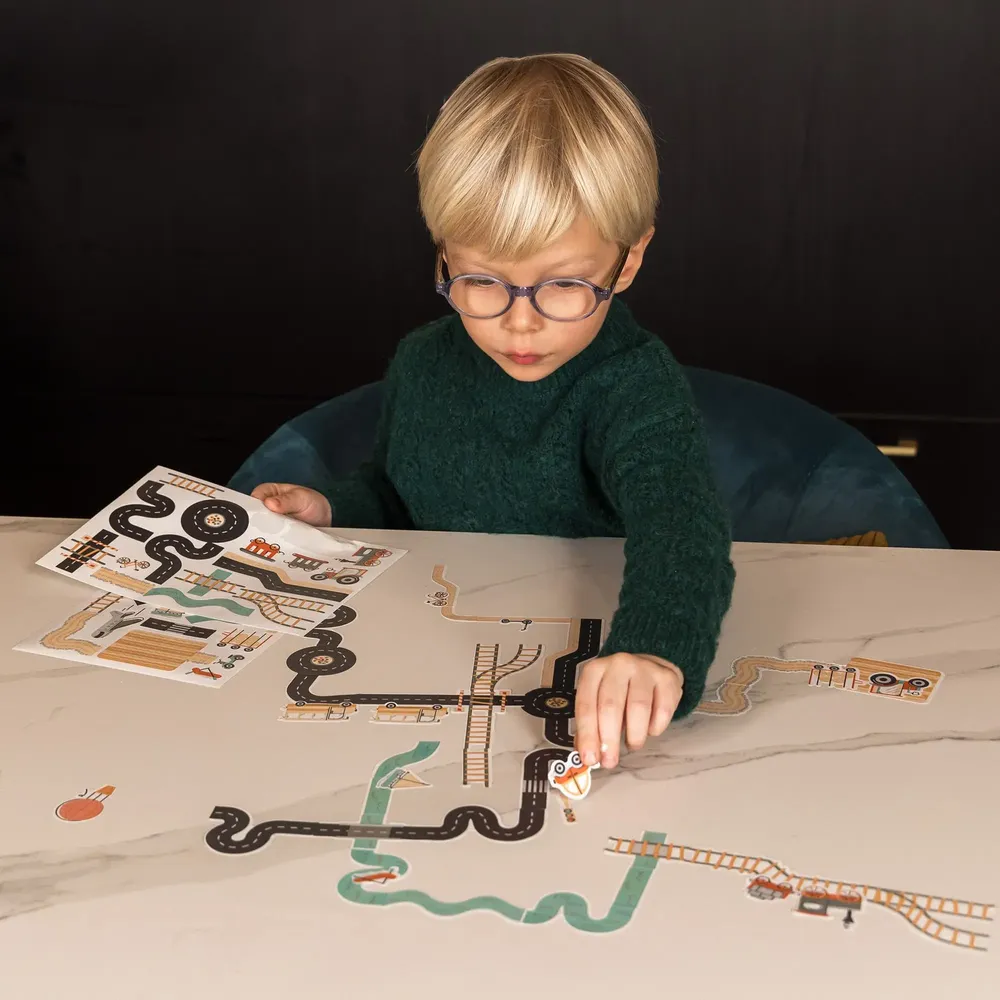 Children's arts and crafts - PAPER STICKERS - TRANSPORT - LOOLIPO