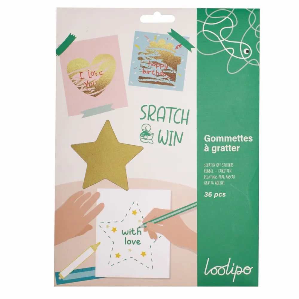 Children's arts and crafts - Golden scratch stickers - LOOLIPO