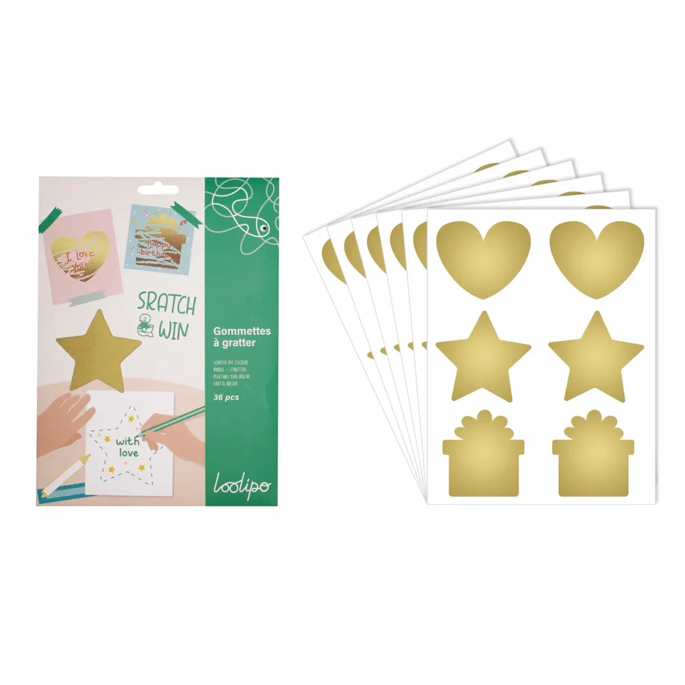 Children's arts and crafts - Golden scratch stickers - LOOLIPO